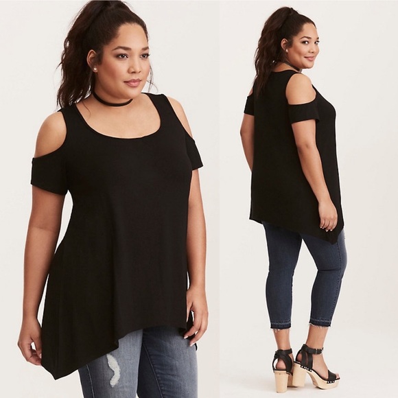 torrid Tops - Torrid Modal Cold Shoulder Tunic Top Size 1X
